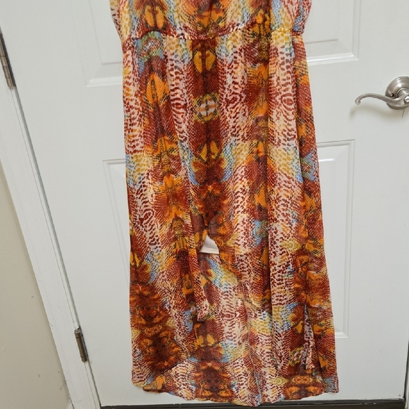 Olsenboye High Low Dress in Warm Tones - Picture 3 of 10